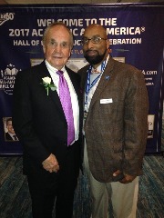 With Dick Enberg at the 2017 CoSIDA Convention.